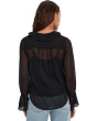 Long Sleeve Ruffle Front Woven Shirt