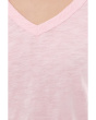 3/4 Sleeve V-Neck Tee with Curved Hem
