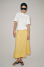 Zara ЮБКА-МИДИ ИЗ ЛЬНА - ZW COLLECTION Светло-желтая