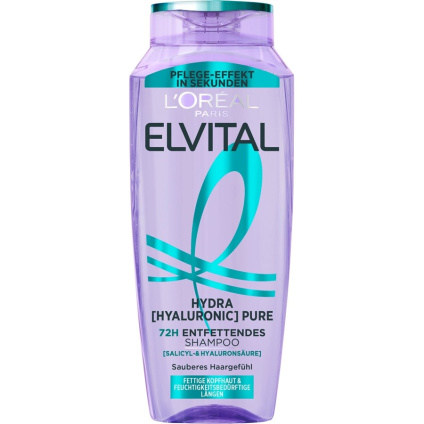 L’Oréal Paris Парижский шампунь L'Oreal Elvital Hydra Hyaluronic Pure 72H Обезжиривающий шампунь - 300 мл