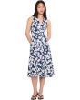 Sleeveless Floral Scuba Crepe V-Neck Aline