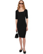 Elbow Sleeve Below The Knee Ruched Dress