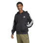 adidas Мужская толстовка Essentials с капюшоном на молнии из флиса в 3 полосы Essentials