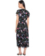 Ruffle Short Sleeve Keyhole Tie Waist Midi Dress