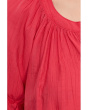 Short Sleeve 1/2 Placket Woven Blouse
