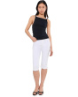 Mid-rise Stretch Denim Capri With Slit