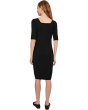 Elbow Sleeve Below The Knee Ruched Dress
