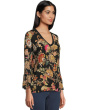 The Janie Favorite V-neck Flute Sleeve Tee- Lowri