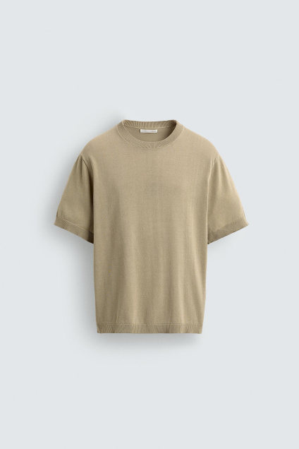 Zara ФУТБОЛКА ИЗ ЛЕГКОГО ХЛОПКОВОГО ТРИКОТАЖА 502267330-806-2