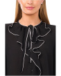 Long Sleeve Button-Down Ruffle Top