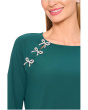 Pearl Bow Applique Long Sleeve Knit Top