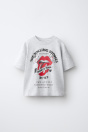Zara Футболка С ПРИНТОМ ROLLING STONES В серый цвет