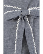 Denim Linen A-line Tie Waist Mini Dress