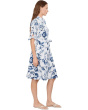 Short Sleeve Floral Cotton A-Line