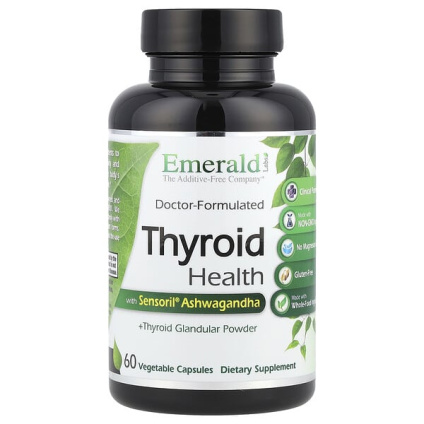 Emerald Laboratories, Thyroid Health, добавка для здоровья щитовидной железы, 60 растительных капсул