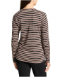 Petite Striped Long Sleeve Henley Tee