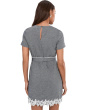 Denim Linen A-line Tie Waist Mini Dress