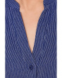 Striped Organic Cotton Gauze Mandarin Collar Shirt