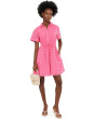 Button-Down Belted Lace Mini Dress