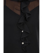 Long Sleeve Ruffle Front Woven Shirt
