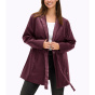 Lederimitat-Jacke m. Bindeband, burgund