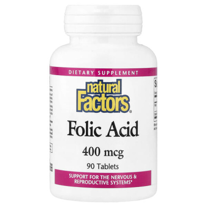 Natural Factors, фолиевая кислота, 90 таблеток