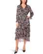 Long Sleeved V-Neck Maxi with Tiered Skirt