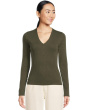 Rib Slub Long Sleeve V-Neck