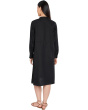 Petite Organic Linen Mandarin Collar Dress