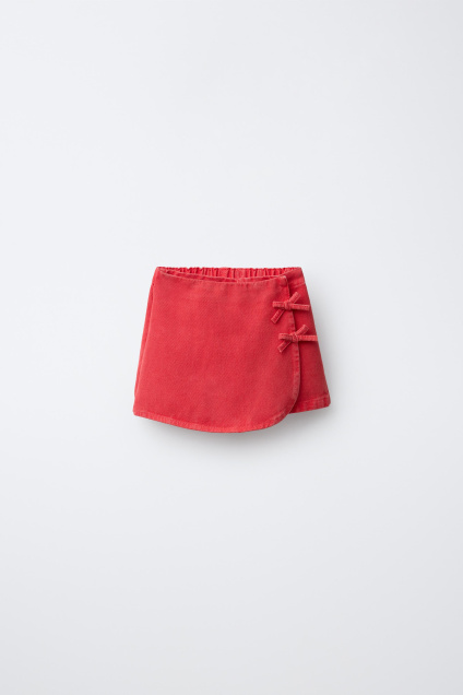 Zara ШОРТЫ-БЕРМУДЫ ИЗ КОПЕРА С БАНТАМИ 528083926-600-18