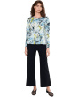 Collage - Long Sleeve Crew Neck Printed Top