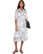 Short Sleeve Floral Chiffon Shirt Dress