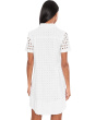 Short Sleeve Eyelet Collared Babydoll Dress