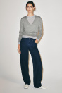 Zara Джинсы ZW COLLECTION С ИЗОГНУТЫМ ПРЯМЫМ ПОЯСОМ СРЕДНЕЙ ВЫСОТЫ темно-синего ЦВЕТА