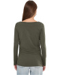 Side Ruched Slub Long Sleeve