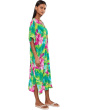 Tropic Crinkle Windowpane Caftan