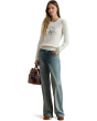 Embroidered-Crest Cable-Knit Sweater