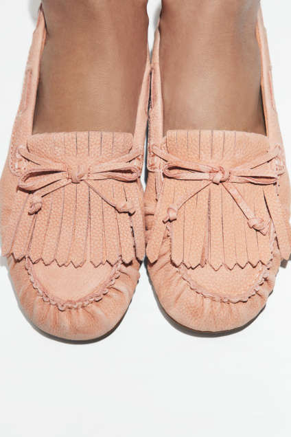 Zara КОЖАНЫЕ МОКАСИНЫ С ОБОРКАМИ 522886787-604-35
