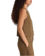 Button-Front Shell Top in 100% Linen