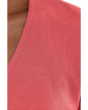 Double Layer V-Neck 1/2 Sleeve Rib Knit Top
