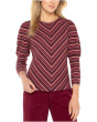 3/4 Juliette Sleeve Crew Neck Knit Top W/ Miter