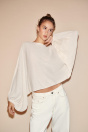 Zara СВИТЕР среднего бежевого ЦВЕТА С ШИРОКИМИ РУКАВАМИ