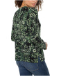 Long Sleeve Printed Raglan Sweater W/ Side Slit