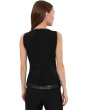 Boatneck Vest With Faux Leather