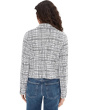 Plaid Boucle Knit Cropped Blazer
