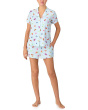 Short Sleeve Brushed Jersey Notch Boxer Pajama Set