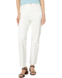 The '90s Straight Crop Jean in Tile White: Raw-Hem Edition