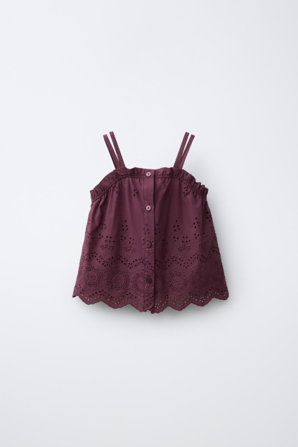 Zara ТОП С РИСУНКОМ И ВЫШИВКОЙ С ОТВЕРСТИЯМИ 506605646-603-18