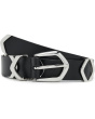 Angular Buckle Belt in Suede