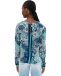 Petite Long Sleeve Woven Top w/ Keyhole Neckline